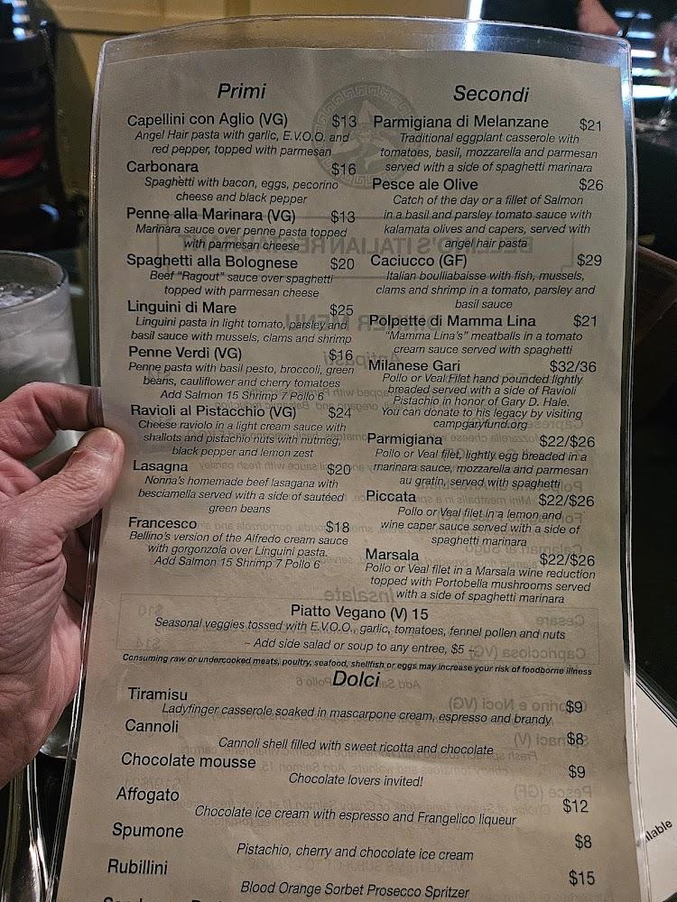 Bellino's Italian Restaurant Rockport Menu image 4